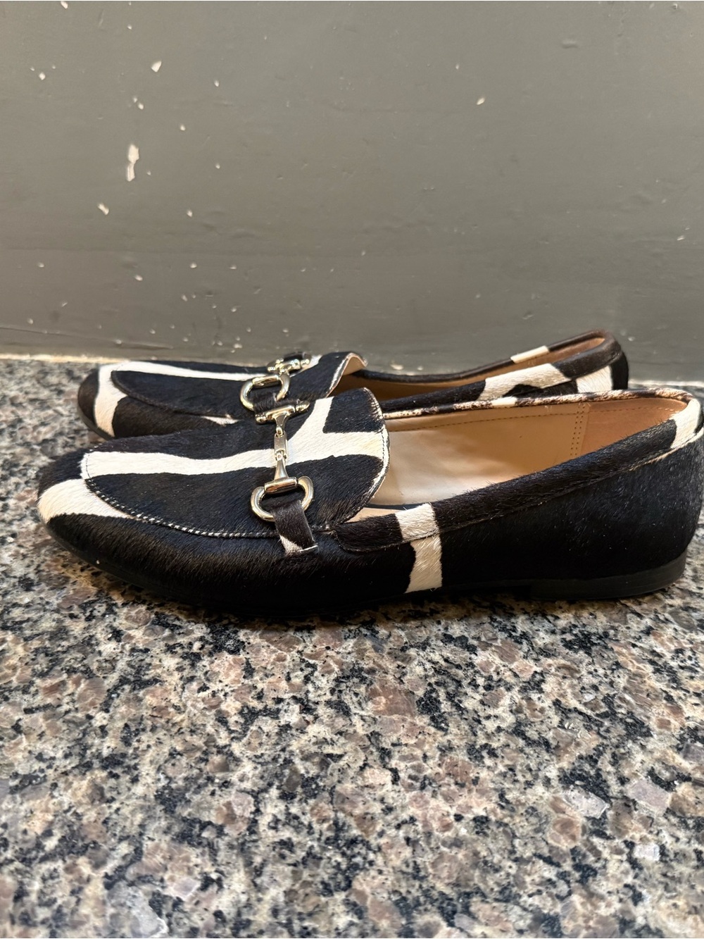 Alfani Black and White Print Horsebit Loafers